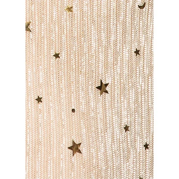 Superdown Sheer Metallic Gold Star Top Size XS New - Picture 3 of 4
